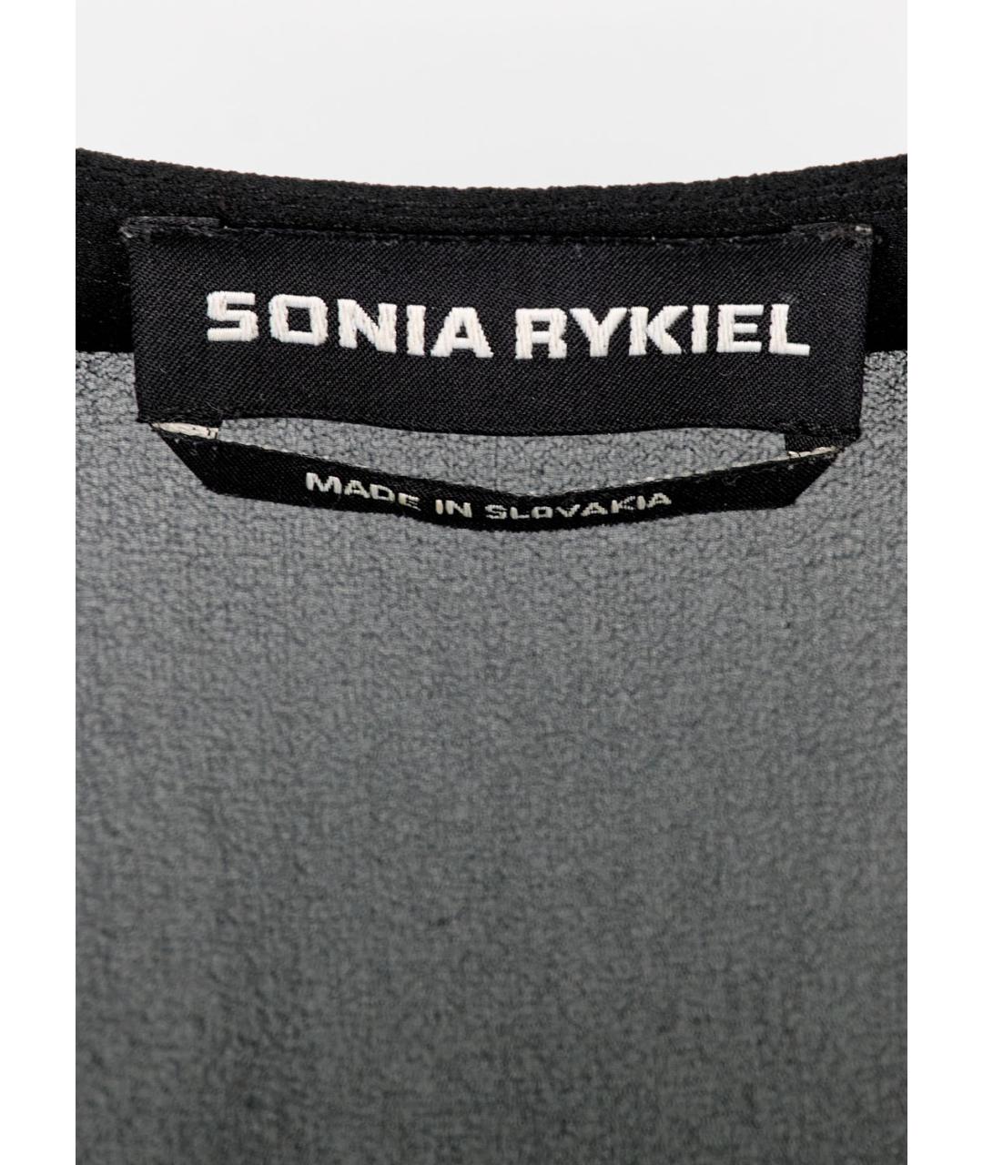 SONIA RYKIEL Черная шелковая блузы, фото 3