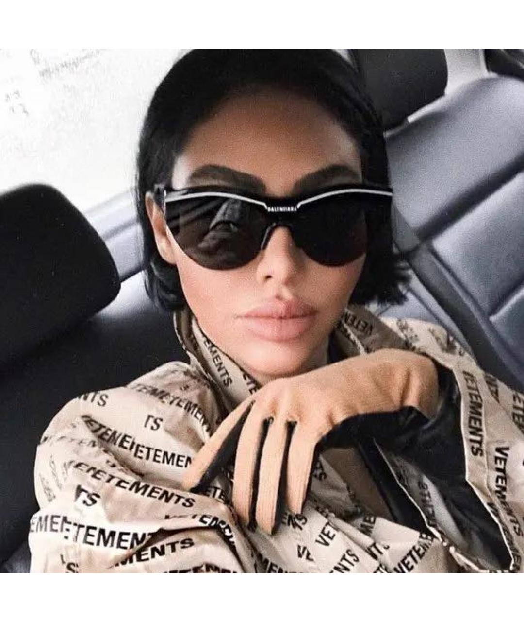 BALENCIAGA Темно-синие пластиковые солнцезащитные очки, фото 3