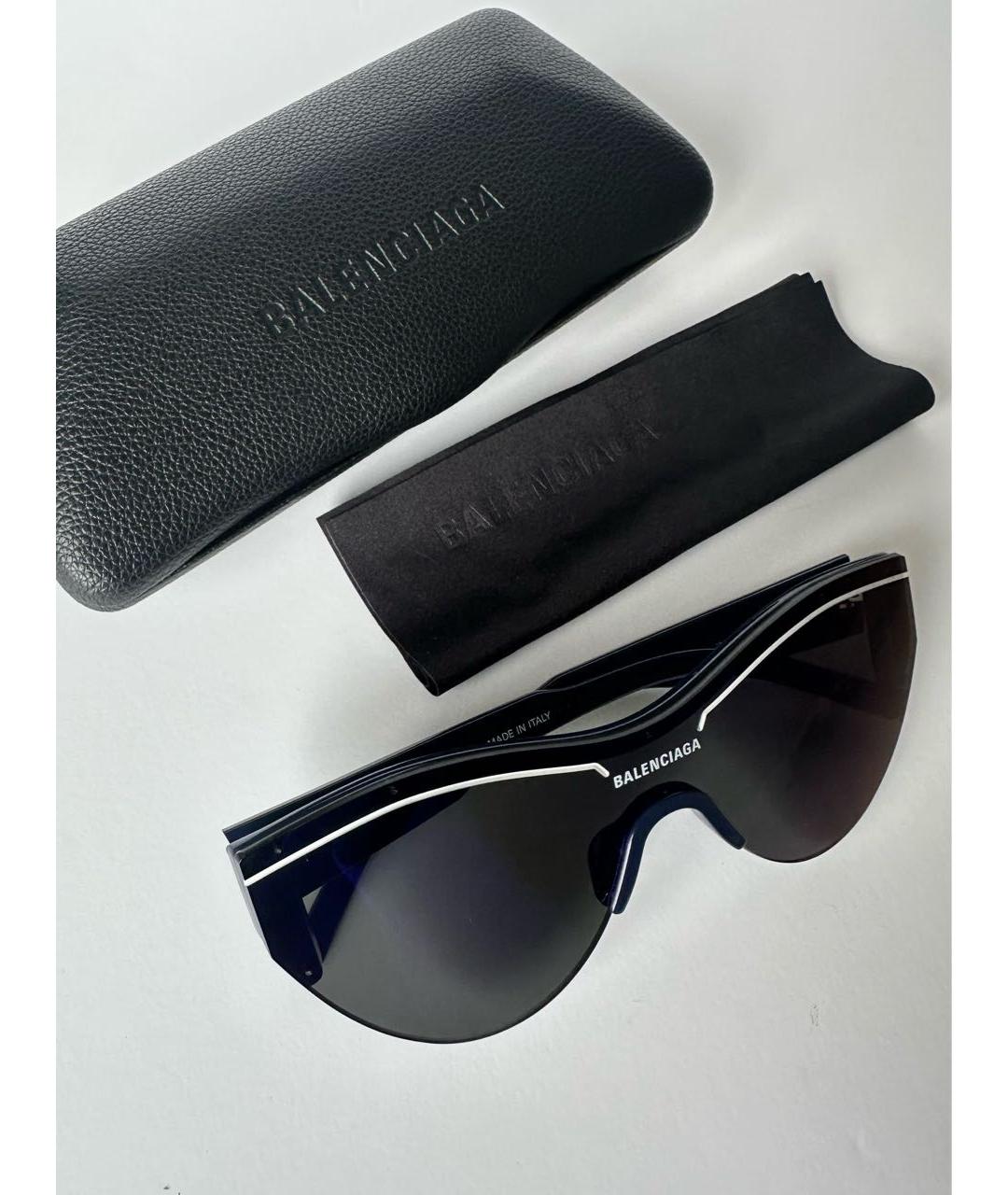 BALENCIAGA Темно-синие пластиковые солнцезащитные очки, фото 6
