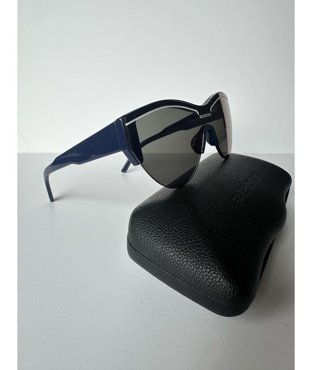 BALENCIAGA Темно-синие пластиковые солнцезащитные очки, фото 5