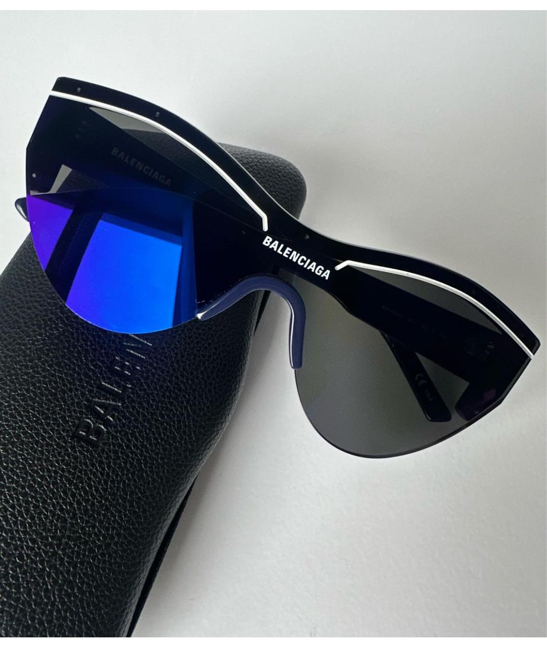 BALENCIAGA Темно-синие пластиковые солнцезащитные очки, фото 7