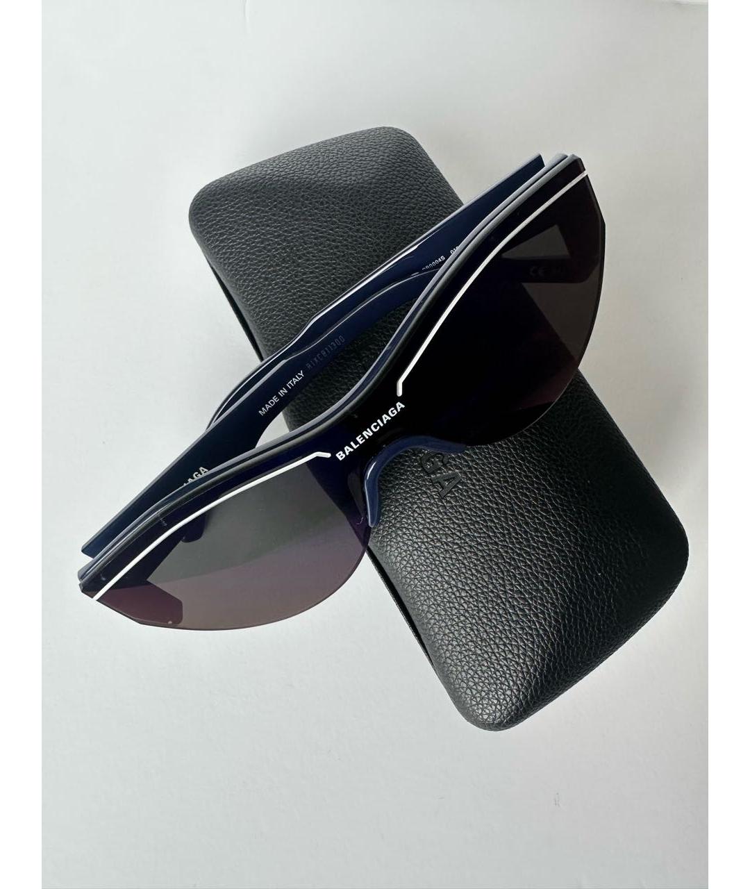 BALENCIAGA Темно-синие пластиковые солнцезащитные очки, фото 4