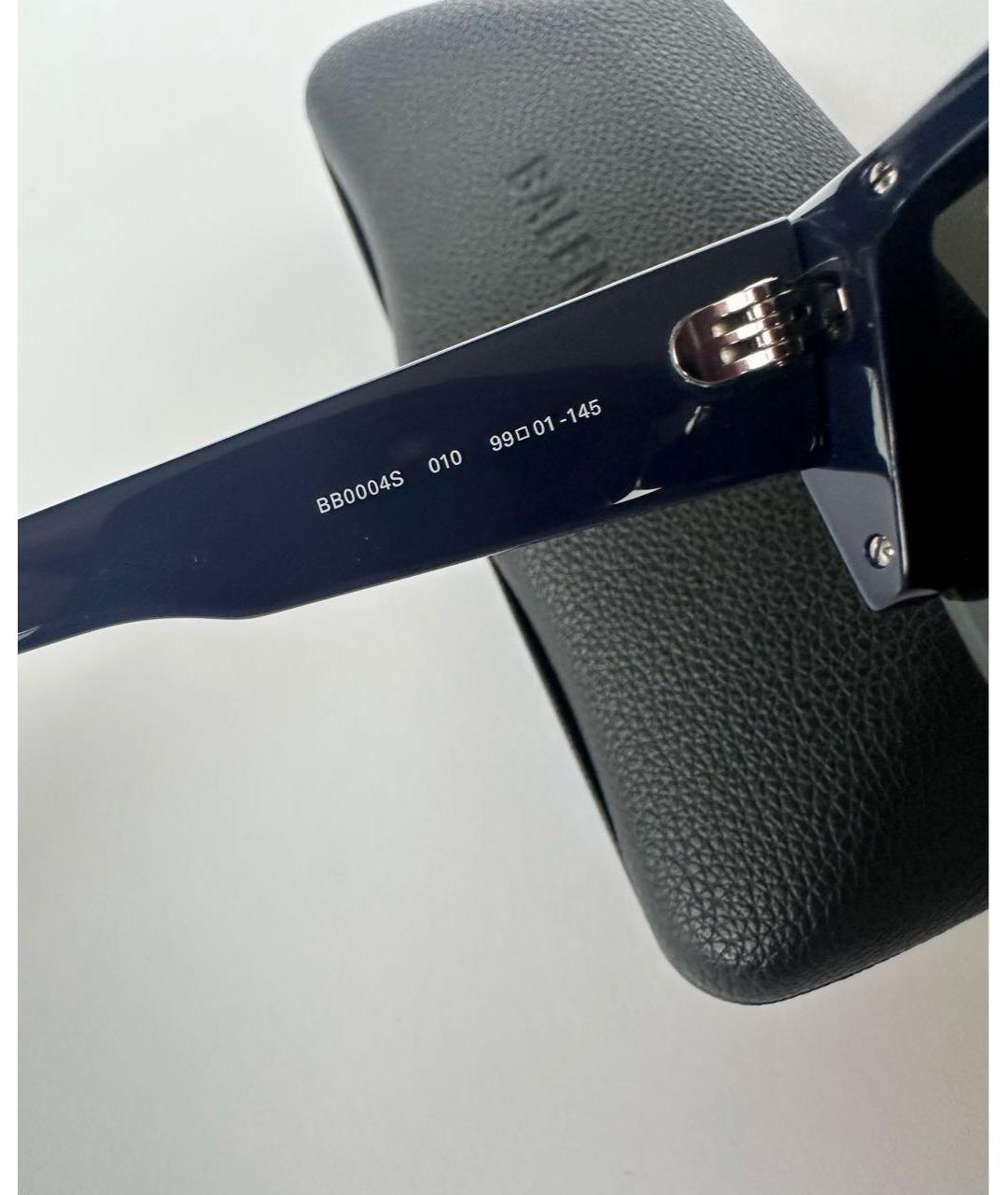 BALENCIAGA Темно-синие пластиковые солнцезащитные очки, фото 8