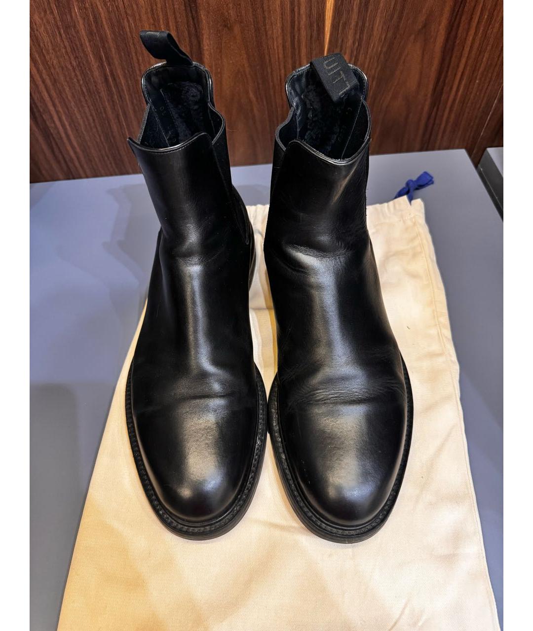 LOUIS VUITTON Черные кожаные высокие ботинки, фото 2