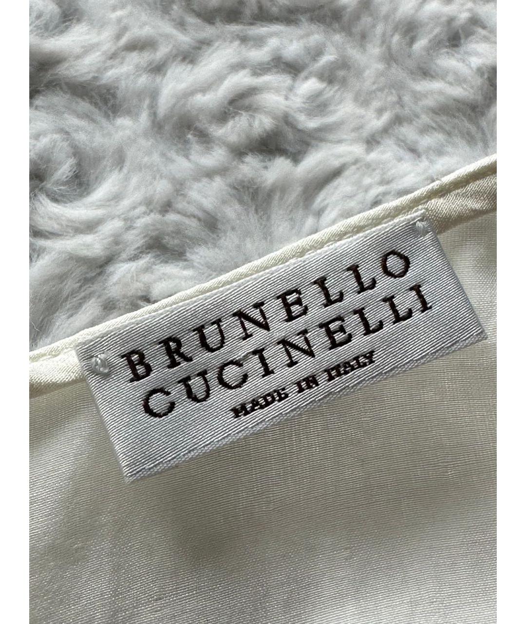BRUNELLO CUCINELLI Белая шелковая блузы, фото 6