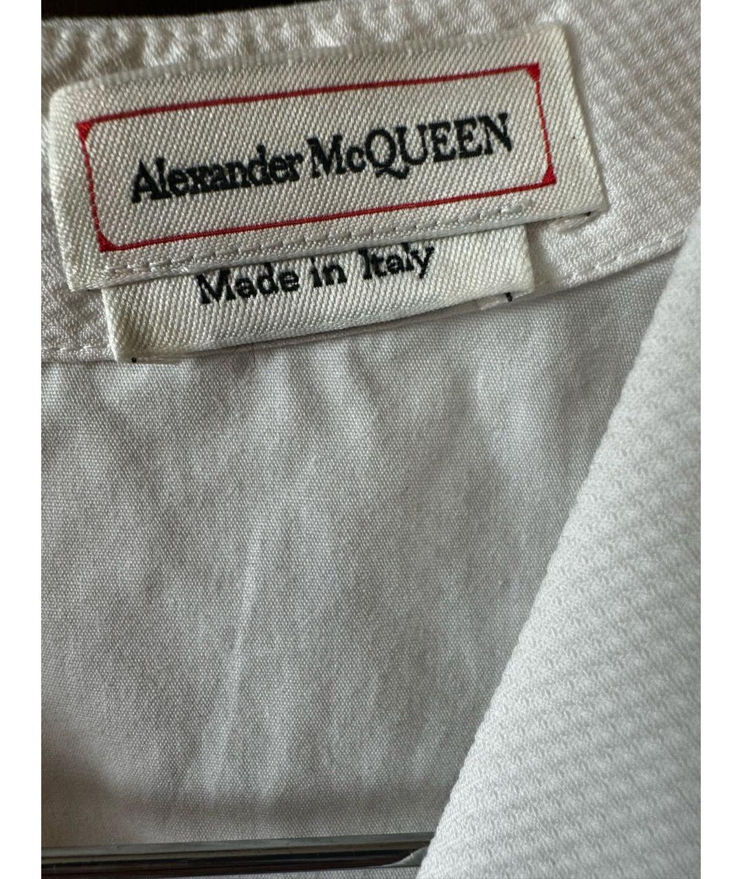 MCQ ALEXANDER MCQUEEN Белое хлопковое свадебное платье, фото 3