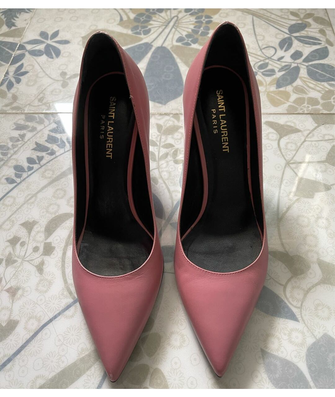 SAINT LAURENT Розовые кожаные туфли, фото 2