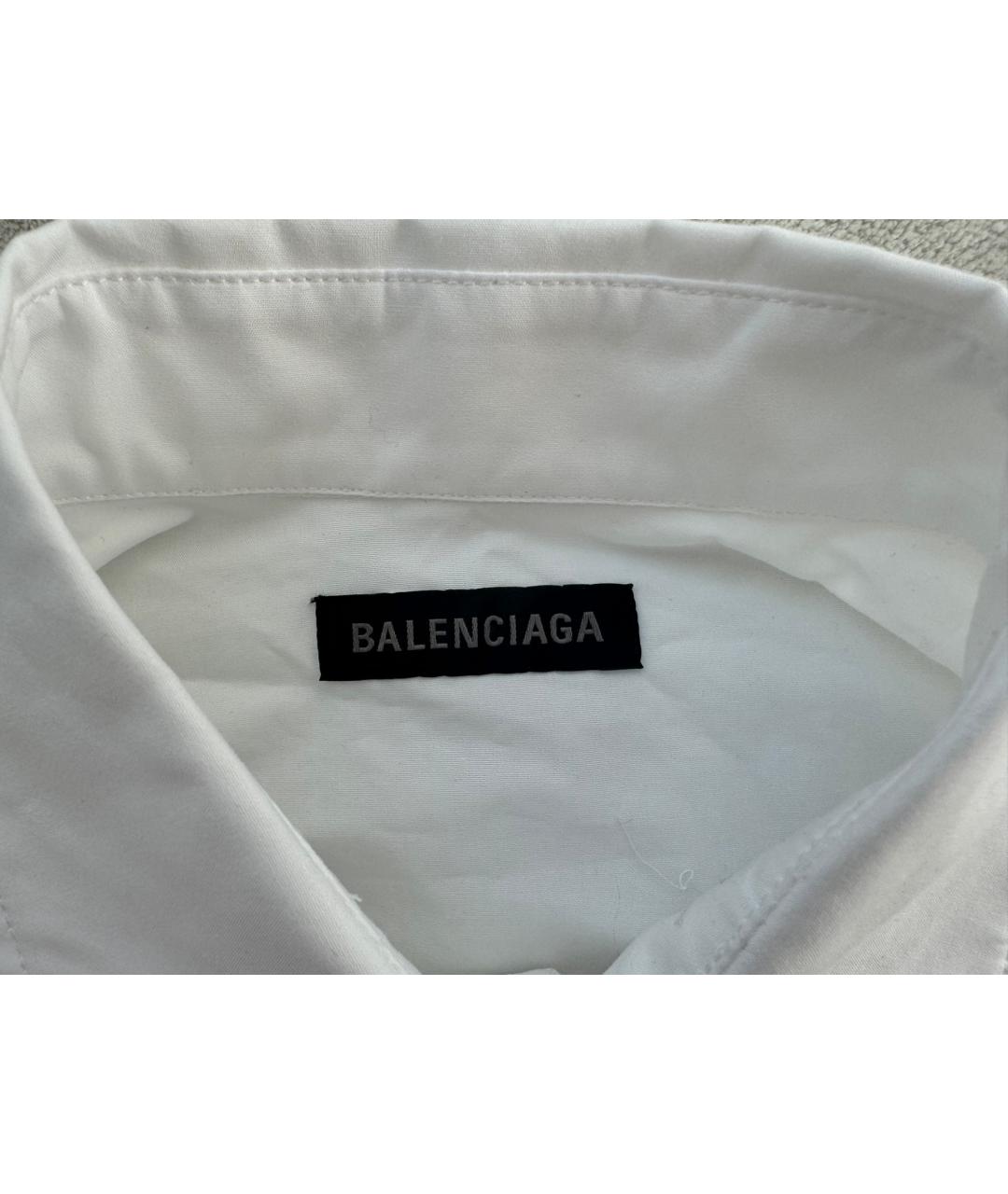 BALENCIAGA Белая хлопковая кэжуал рубашка, фото 3