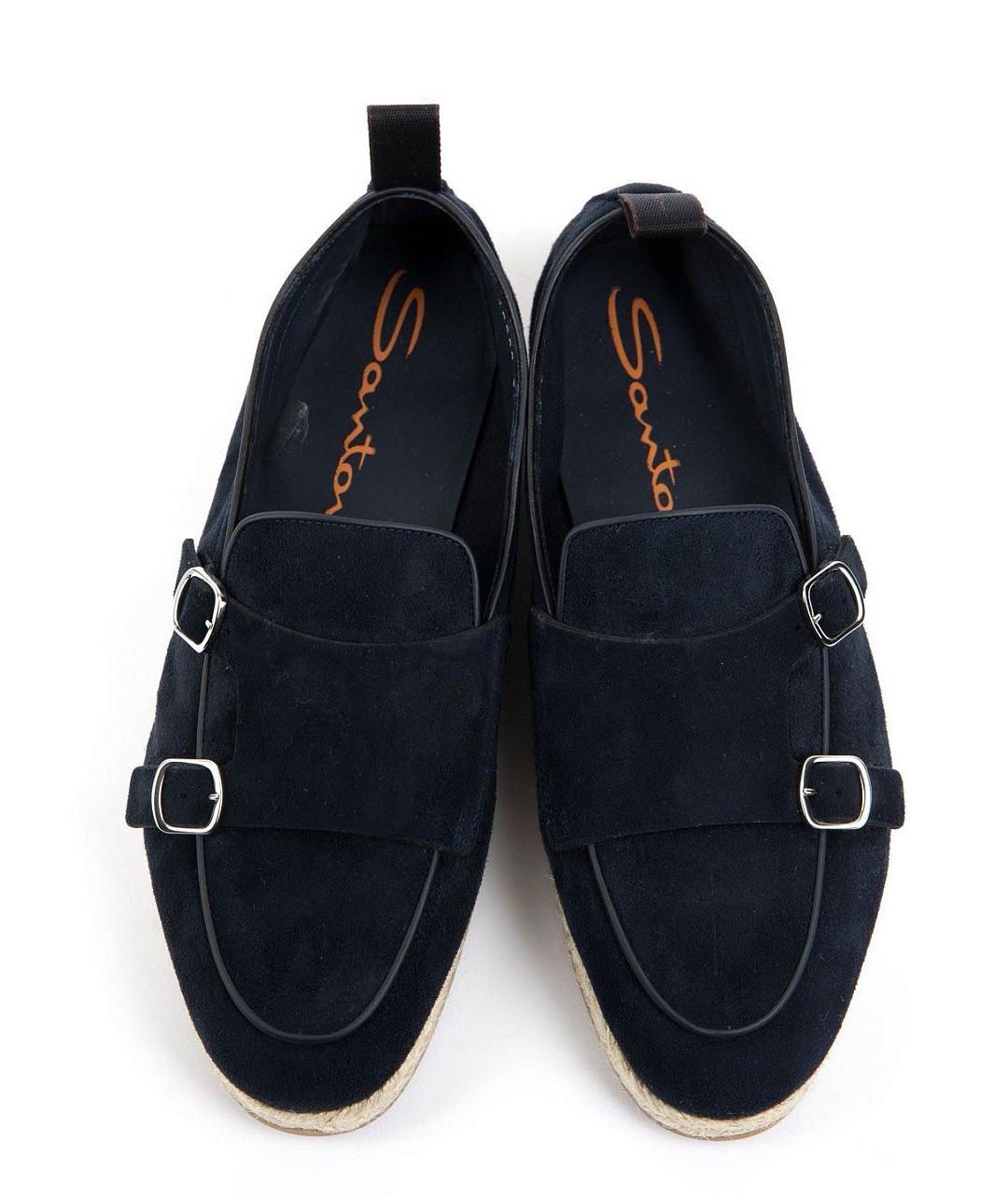 SANTONI Темно-синие кожаные туфли, фото 4