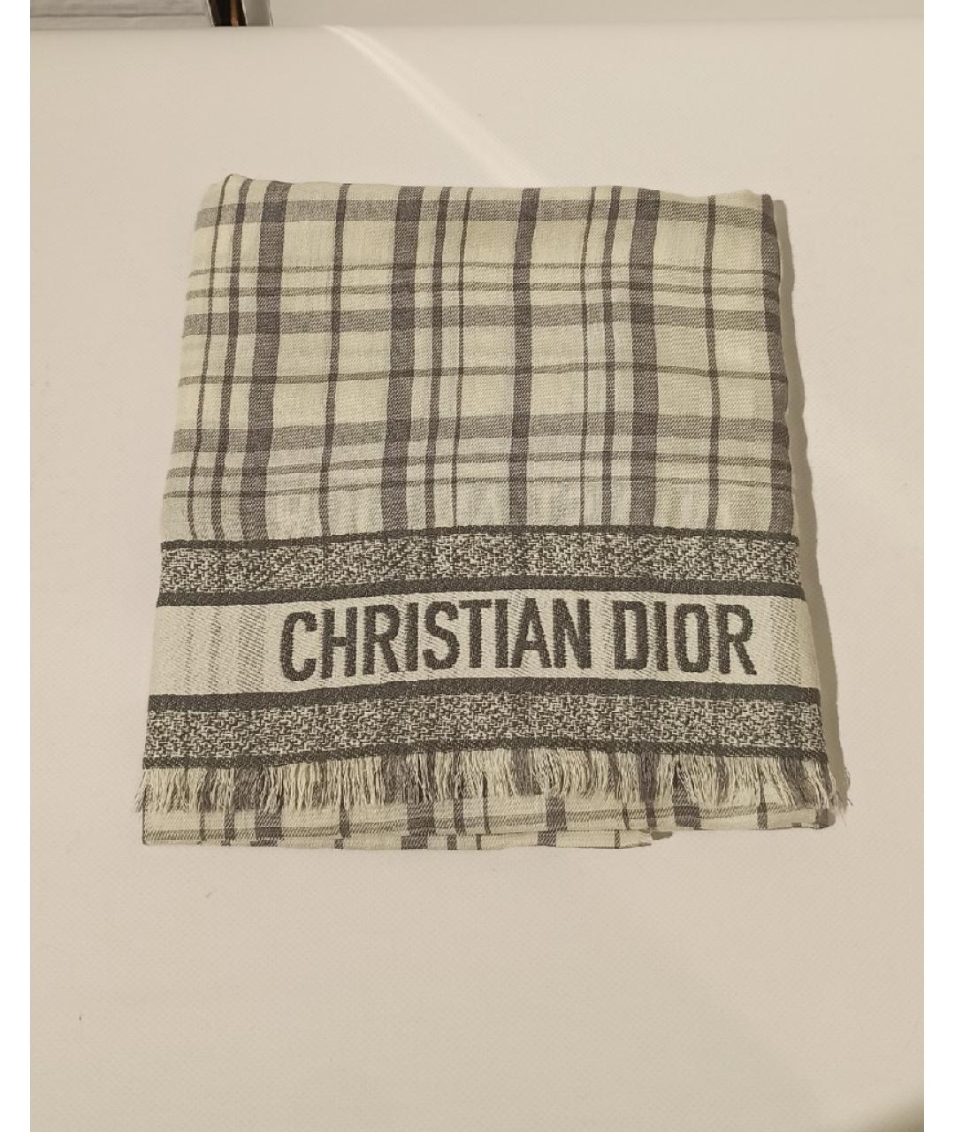 CHRISTIAN DIOR Серый платок, фото 10