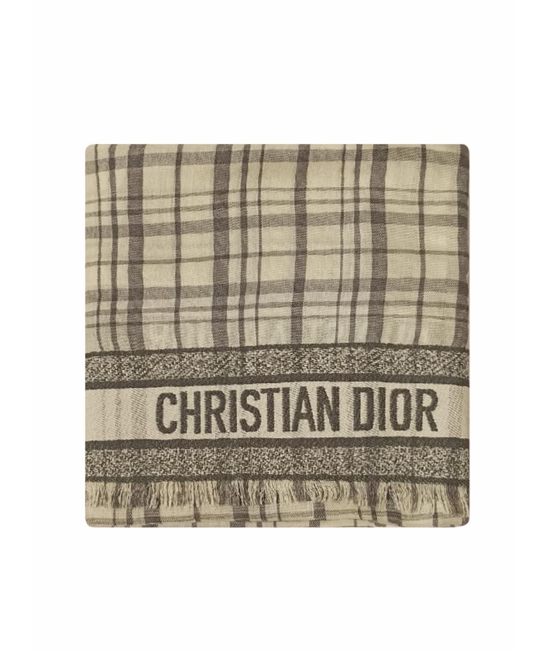 CHRISTIAN DIOR Серый платок, фото 1