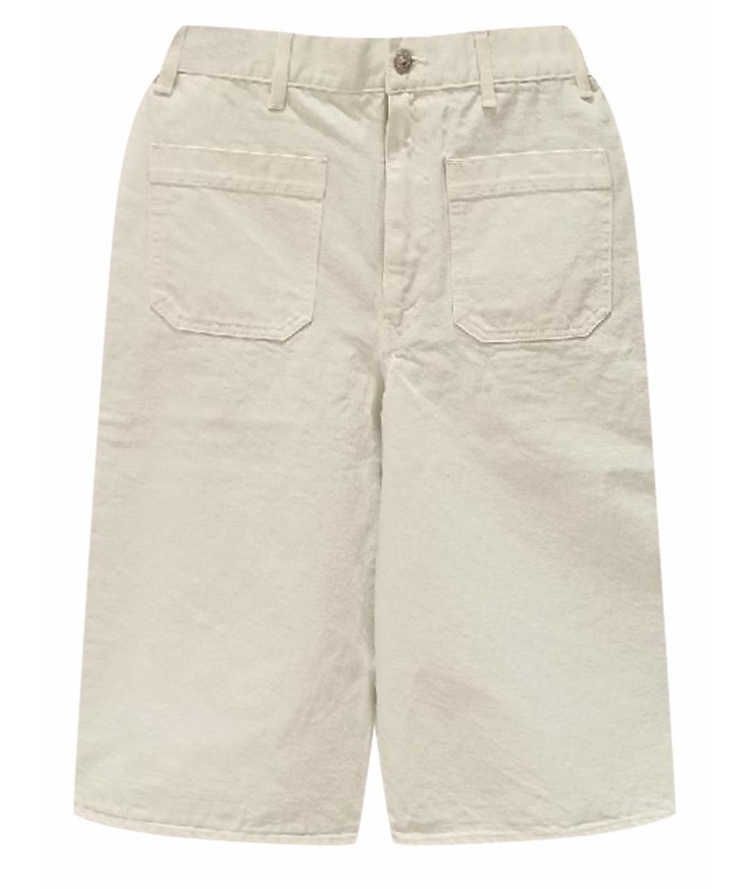 CELINE Белые хлопковые прямые джинсы, фото 1