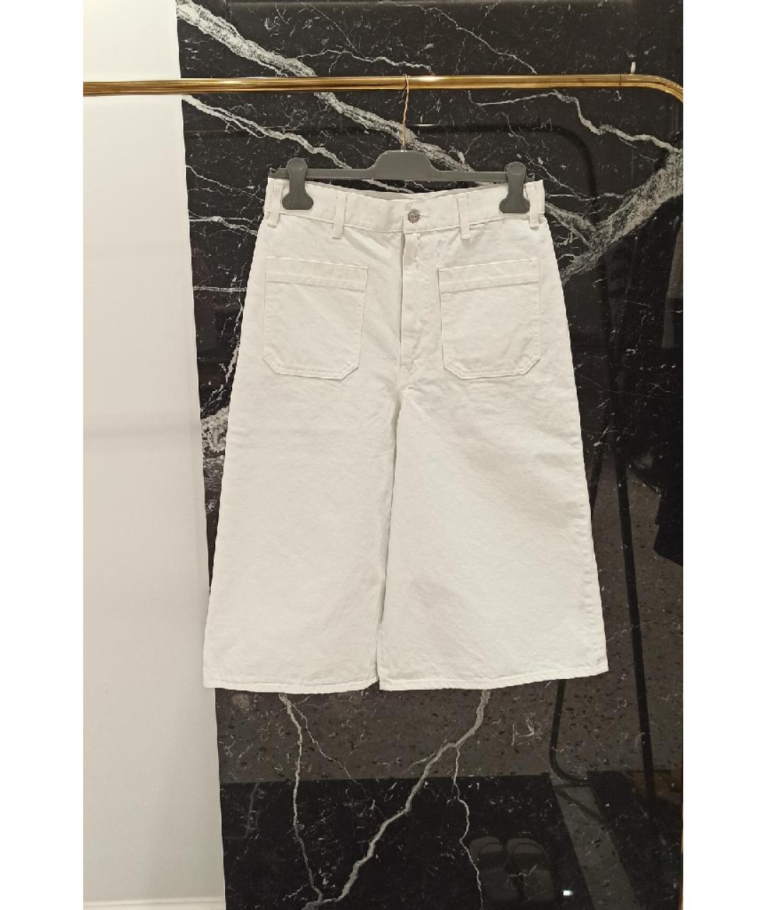 CELINE Белые хлопковые прямые джинсы, фото 6