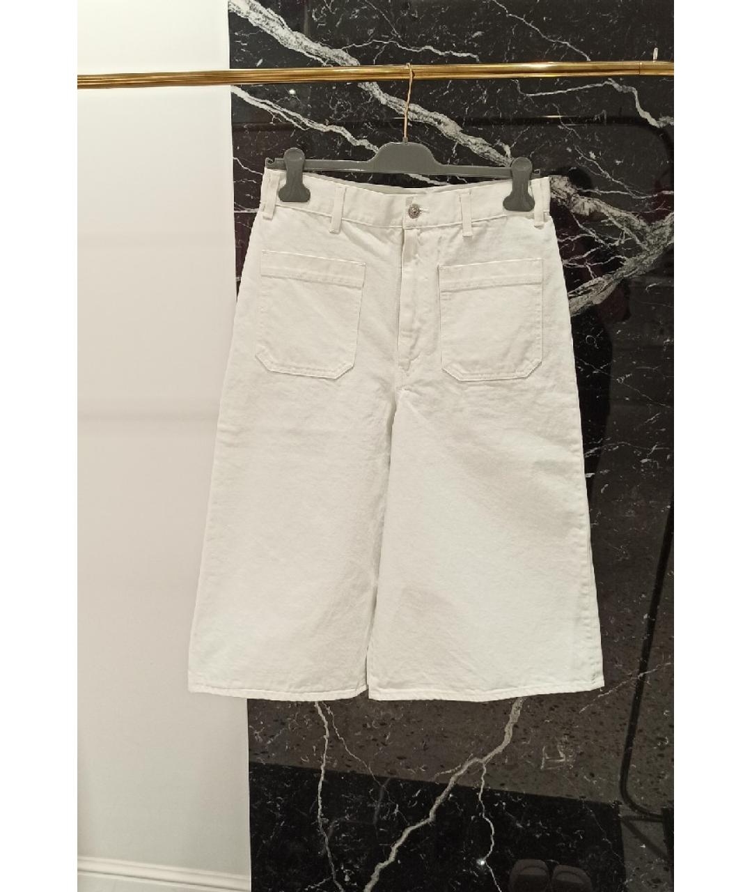 CELINE Белые хлопковые прямые джинсы, фото 7