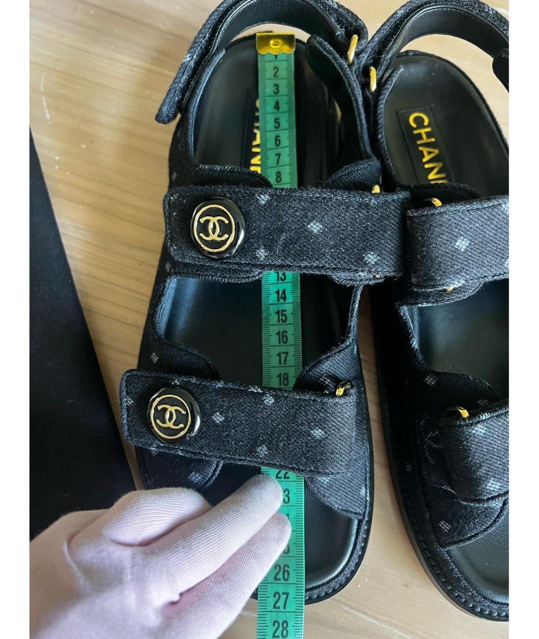 CHANEL PRE-OWNED Черные сандалии, фото 6