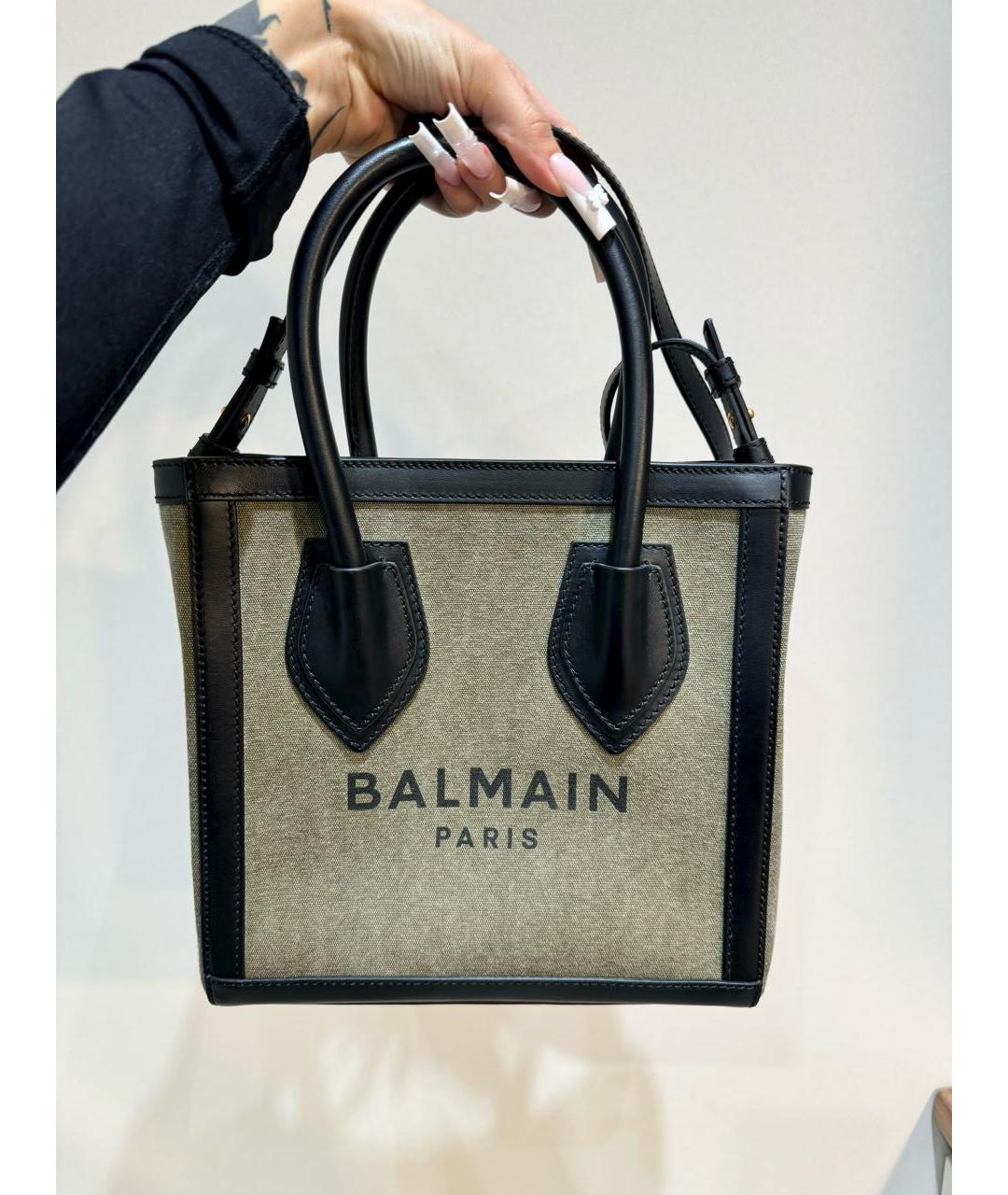 BALMAIN Хаки сумка тоут, фото 5