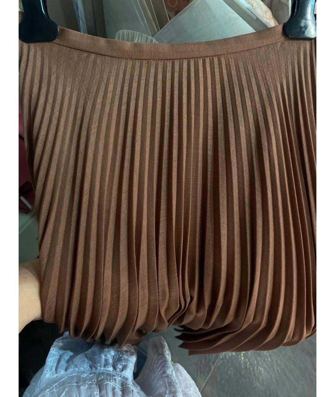 VALENTINO Коричневая шерстяная юбка макси, фото 3