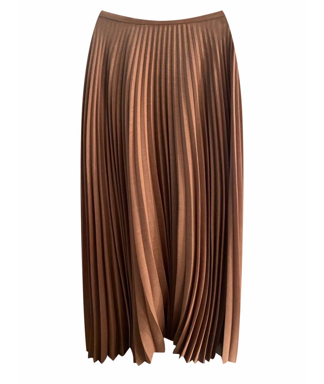 VALENTINO Коричневая шерстяная юбка макси, фото 1
