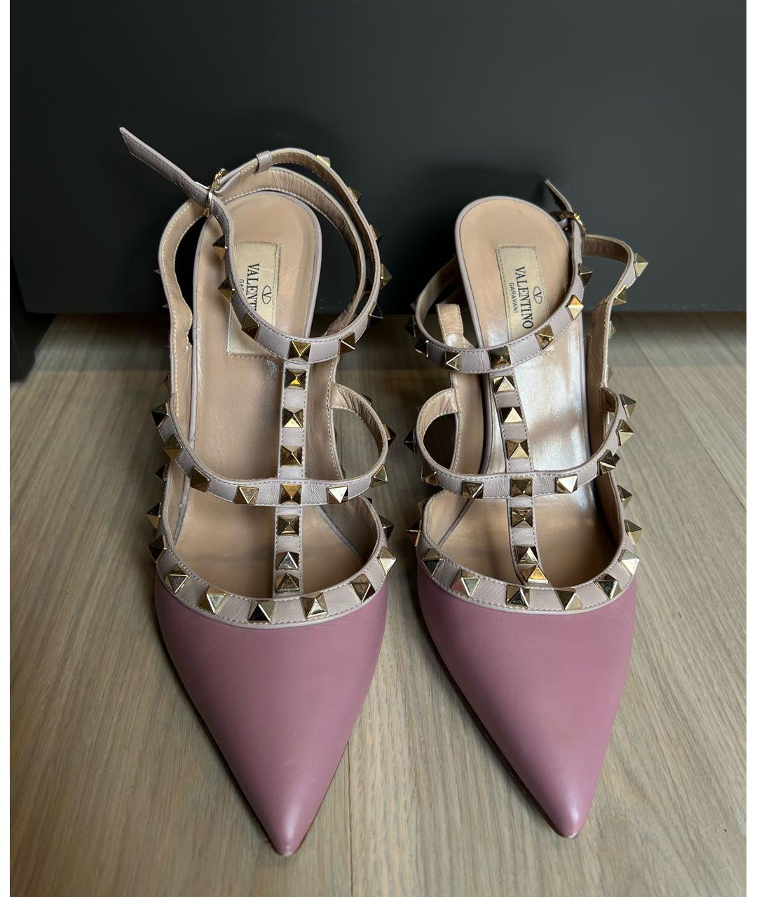 VALENTINO Розовые кожаные босоножки, фото 2