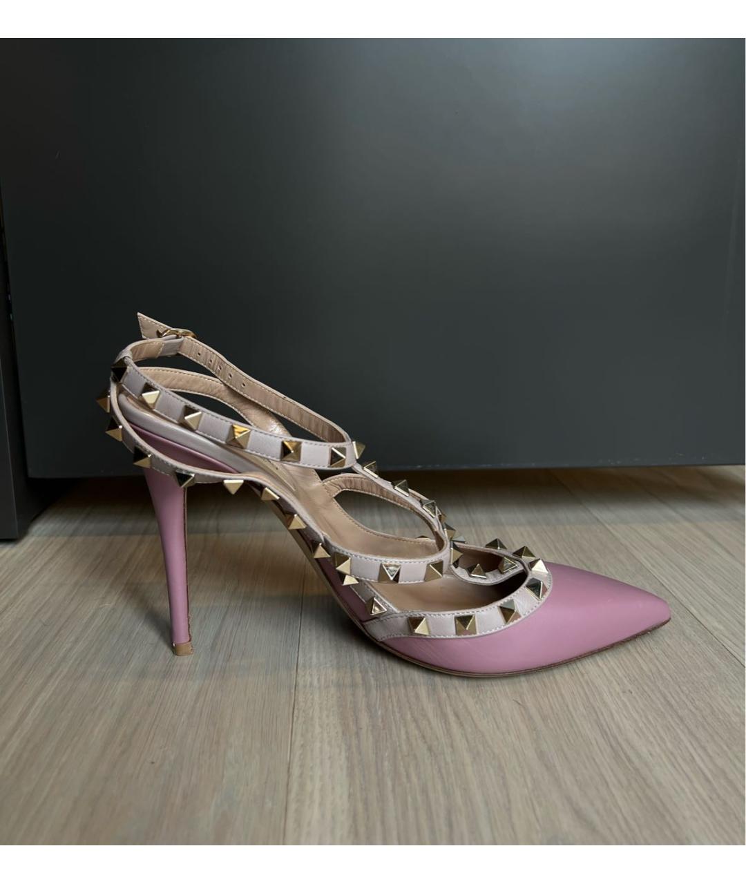 VALENTINO Розовые кожаные босоножки, фото 6