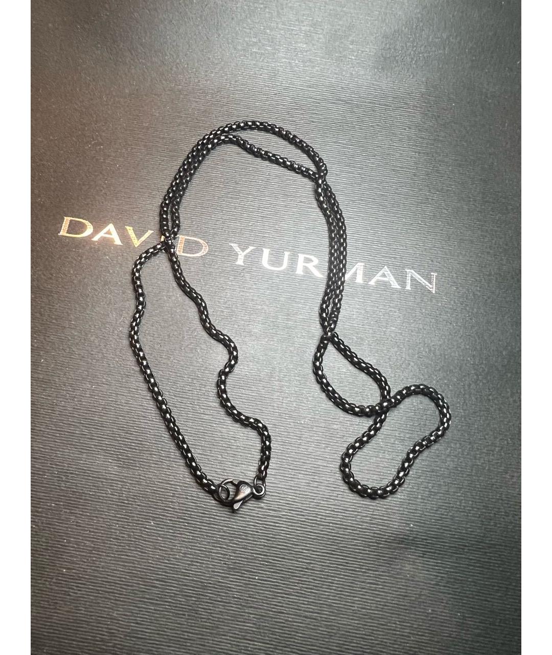 David Yurman Черная металлическая цепочка/подвеска, фото 4