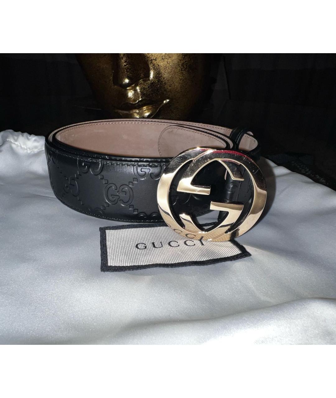 GUCCI Черный кожаный ремень, фото 8