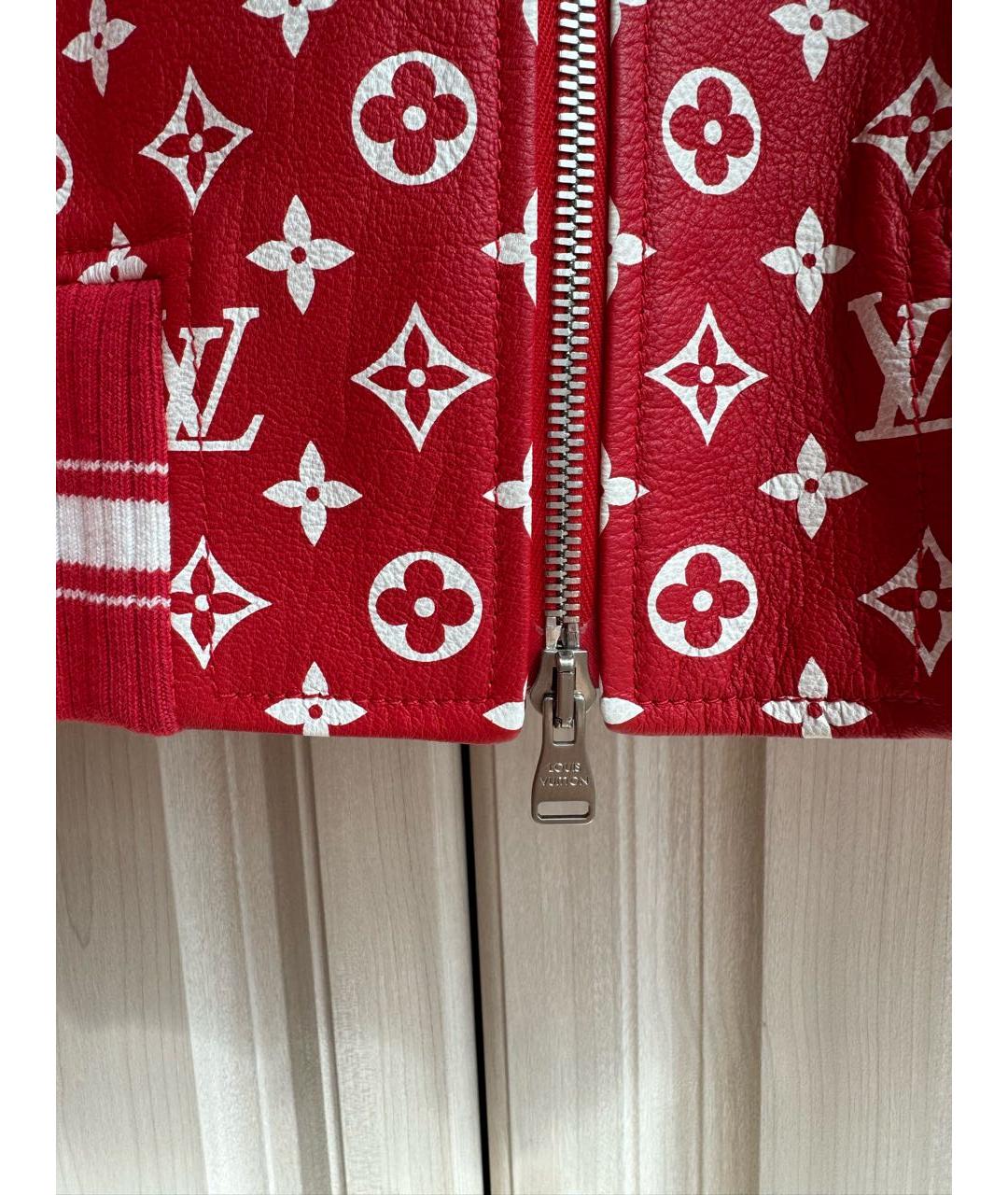 LOUIS VUITTON Красная кожаная куртка, фото 5