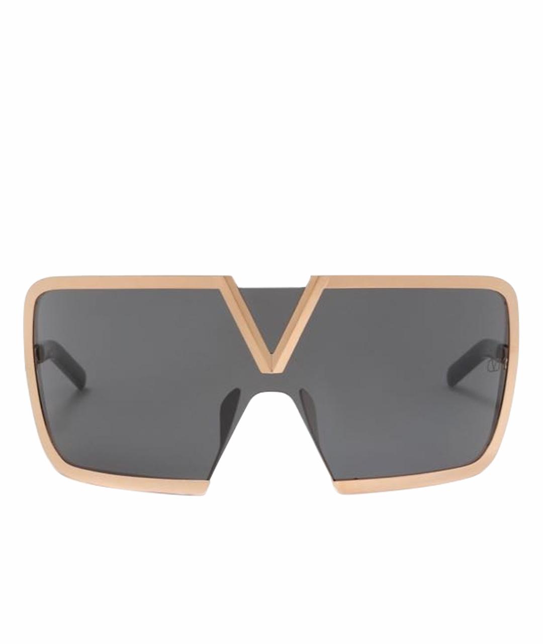 VALENTINO Золотые пластиковые солнцезащитные очки, фото 1