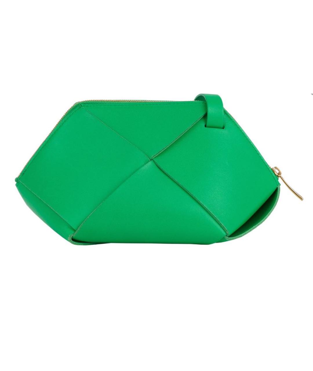 BOTTEGA VENETA Зеленая кожаная сумка через плечо, фото 2