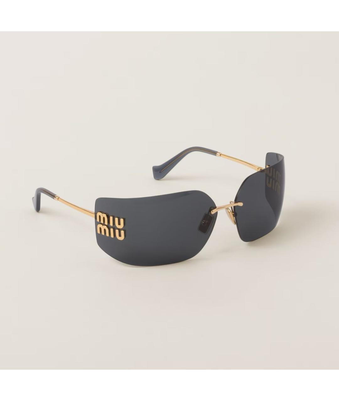 MIU MIU Черные металлические солнцезащитные очки, фото 2