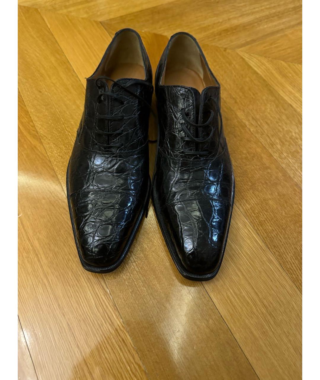 CORNELIANI Черные туфли из экзотической кожи, фото 2