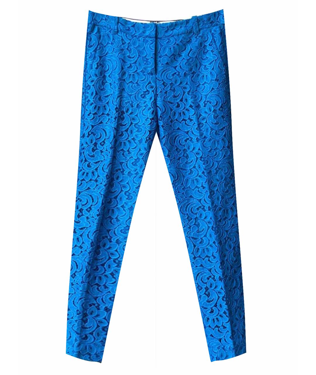 MARC CAIN Синие кружевные прямые брюки, фото 1