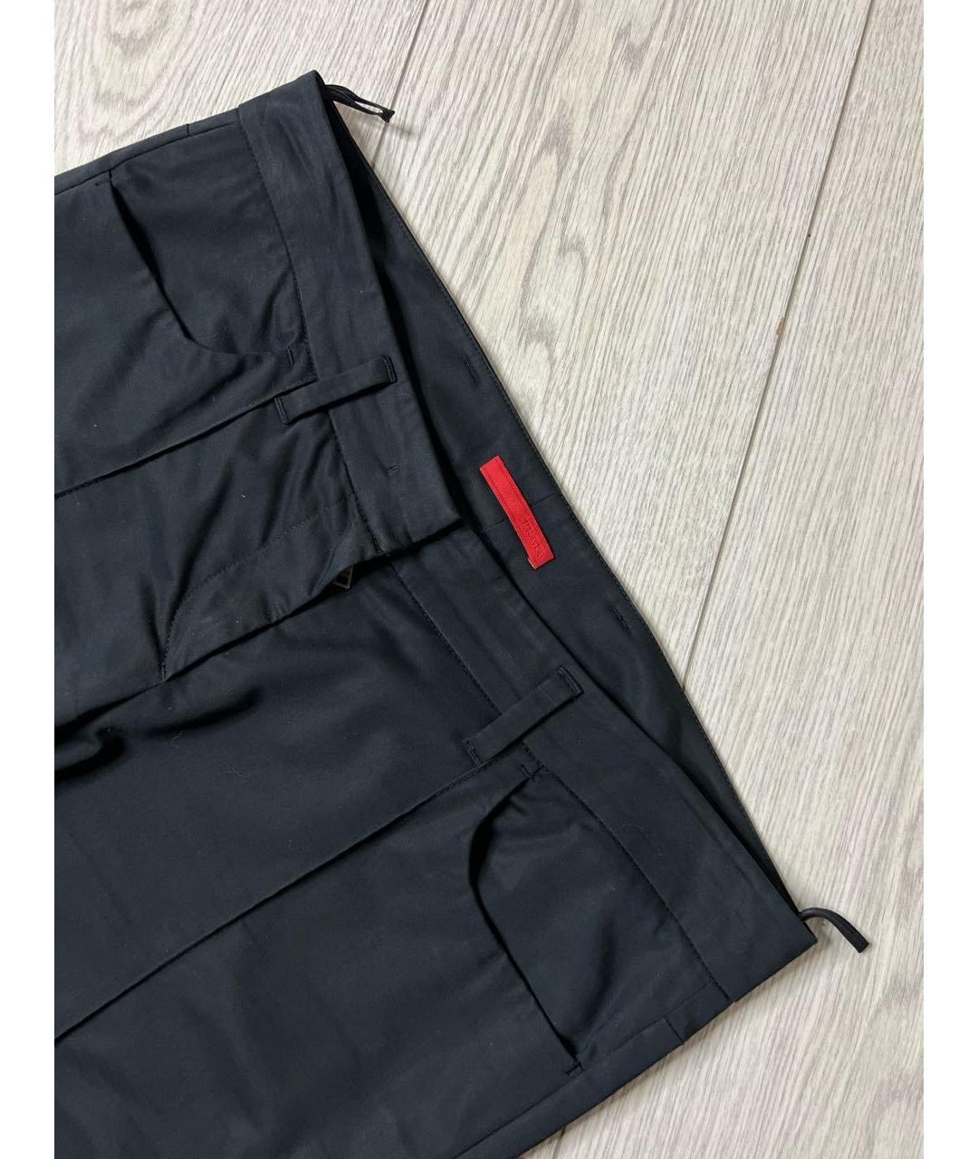 PRADA Черные хлопко-эластановые брюки узкие, фото 2