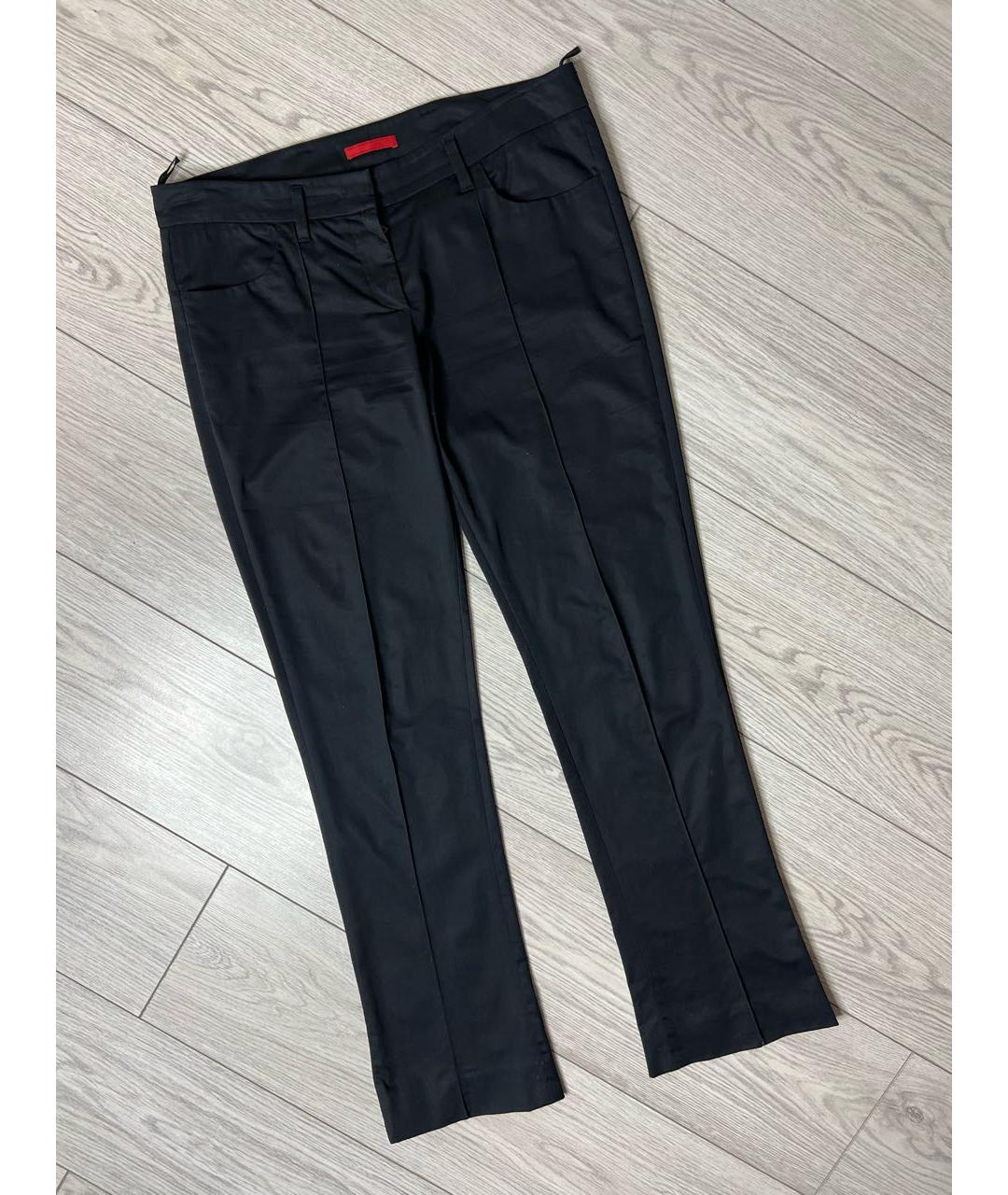 PRADA Черные хлопко-эластановые брюки узкие, фото 7