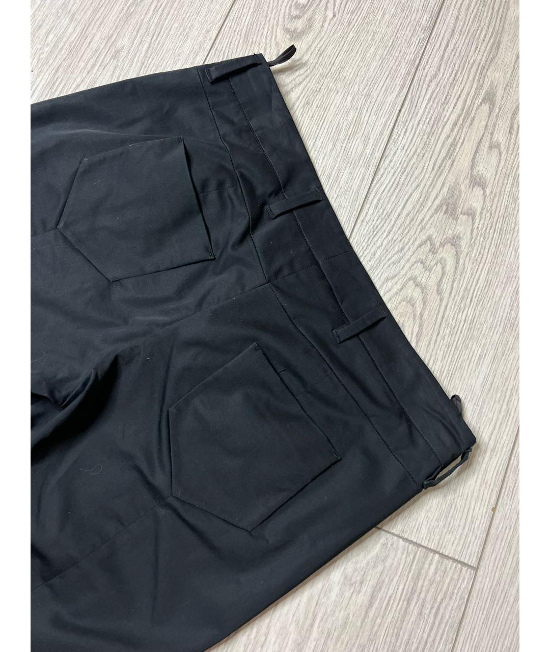PRADA Черные хлопко-эластановые брюки узкие, фото 3