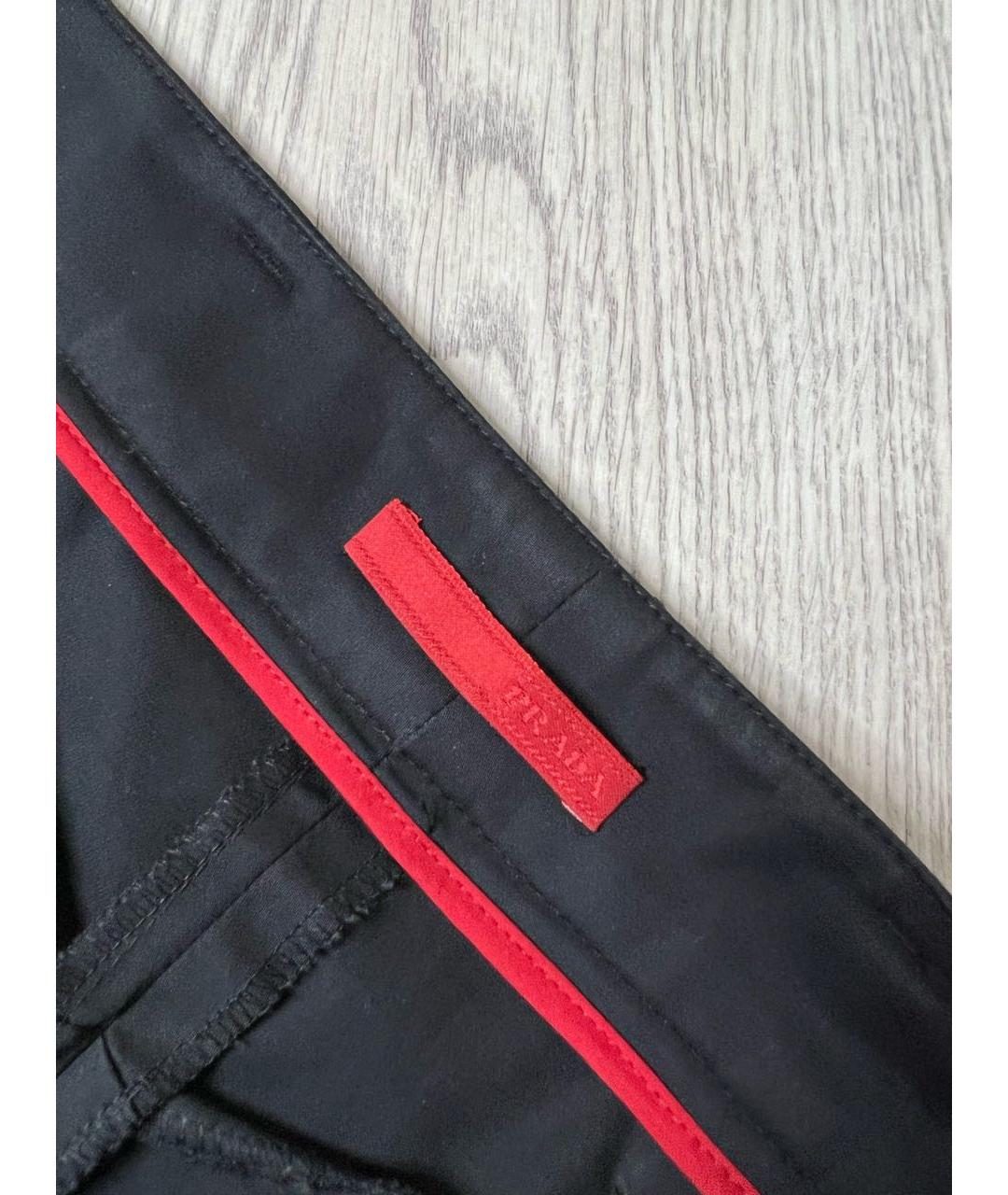 PRADA Черные хлопко-эластановые брюки узкие, фото 5