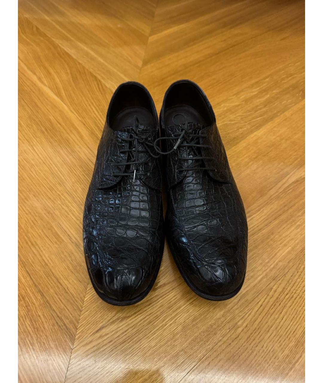 A.TESTONI Черные туфли из экзотической кожи, фото 4