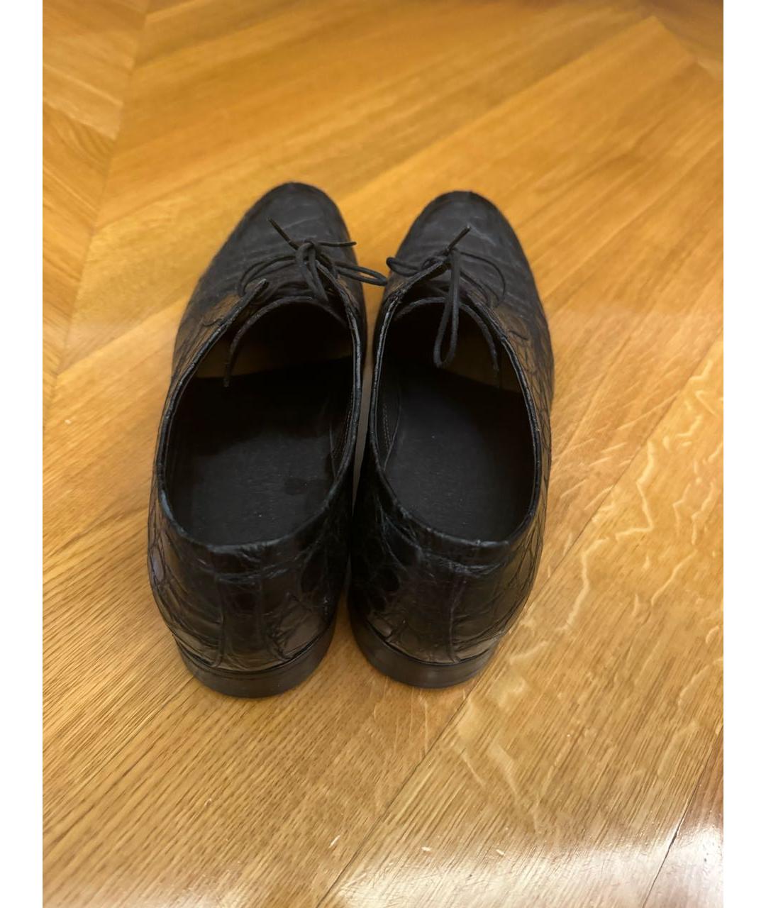 A.TESTONI Черные туфли из экзотической кожи, фото 2