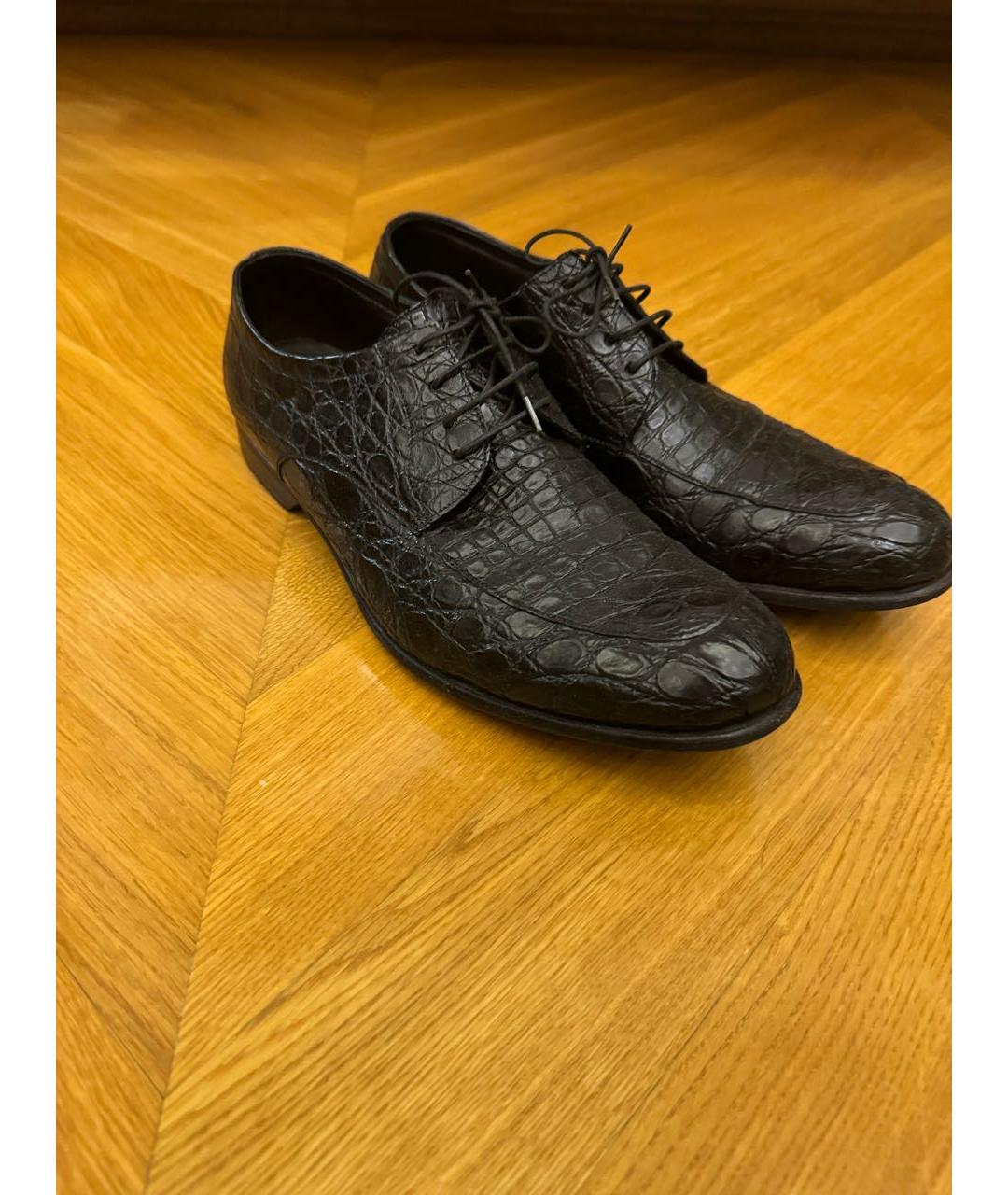 A.TESTONI Черные туфли из экзотической кожи, фото 5