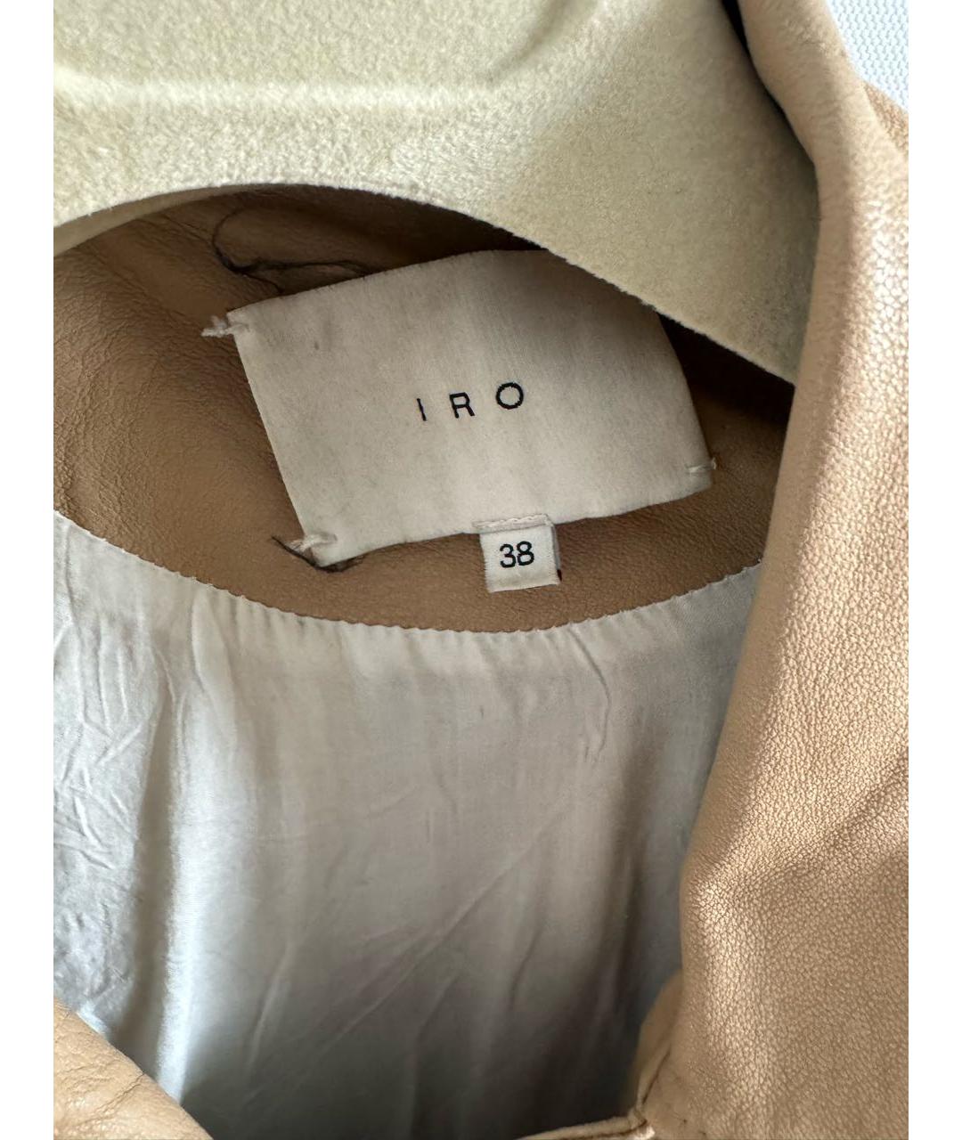 IRO Бежевая кожаная куртка, фото 4