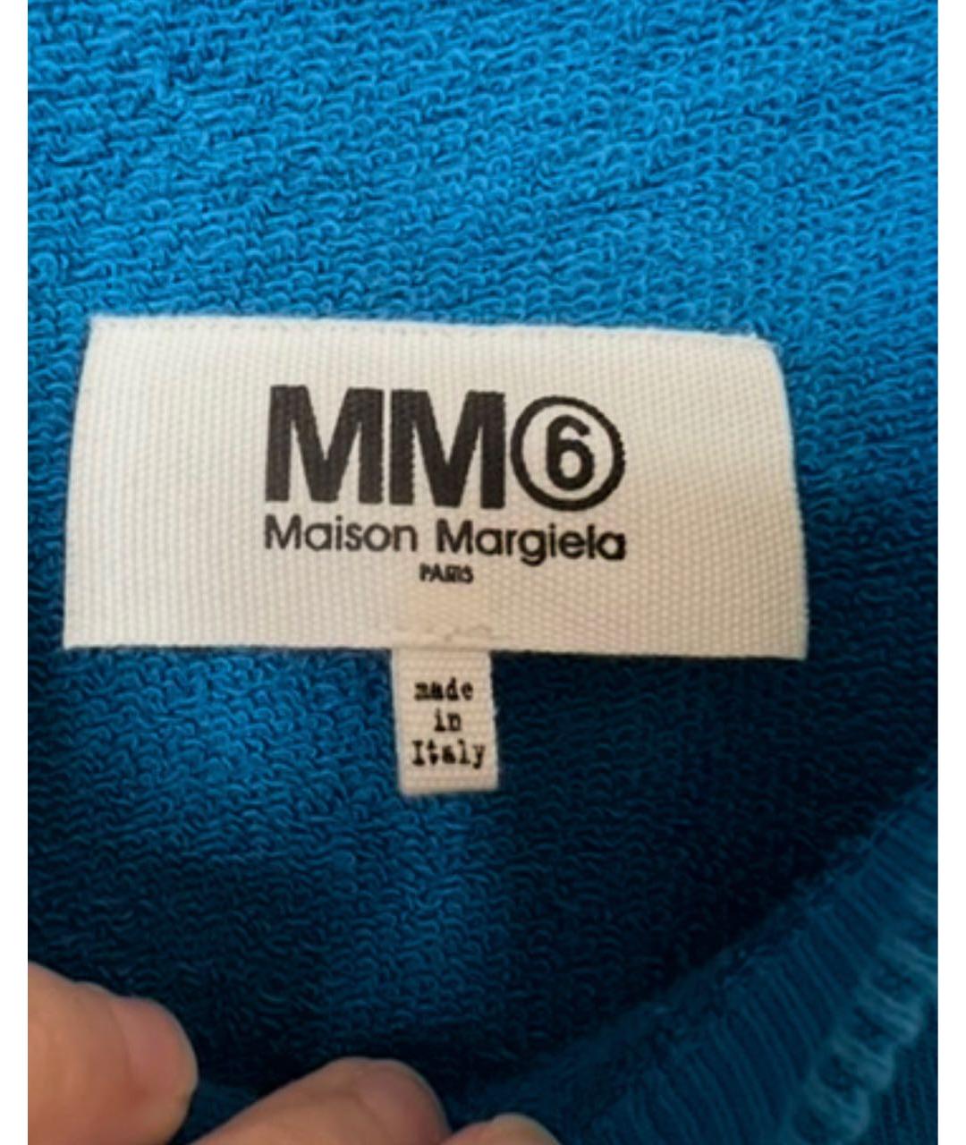 MAISON MARGIELA Синяя хлопковая футболка, фото 7