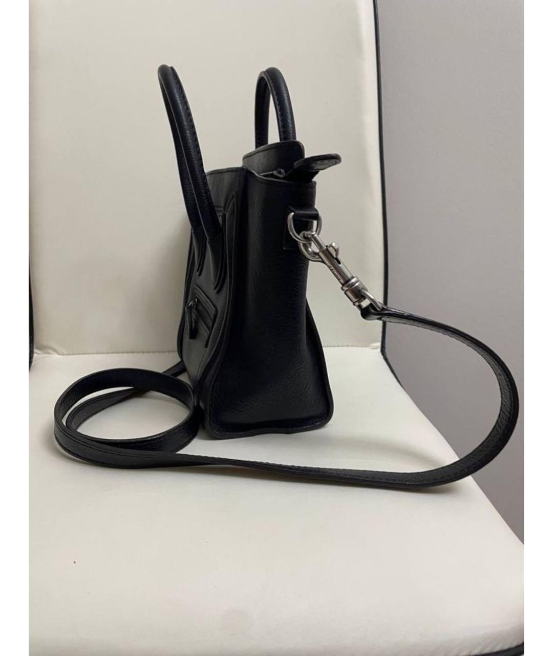CELINE PRE-OWNED Черная кожаная сумка с короткими ручками, фото 2