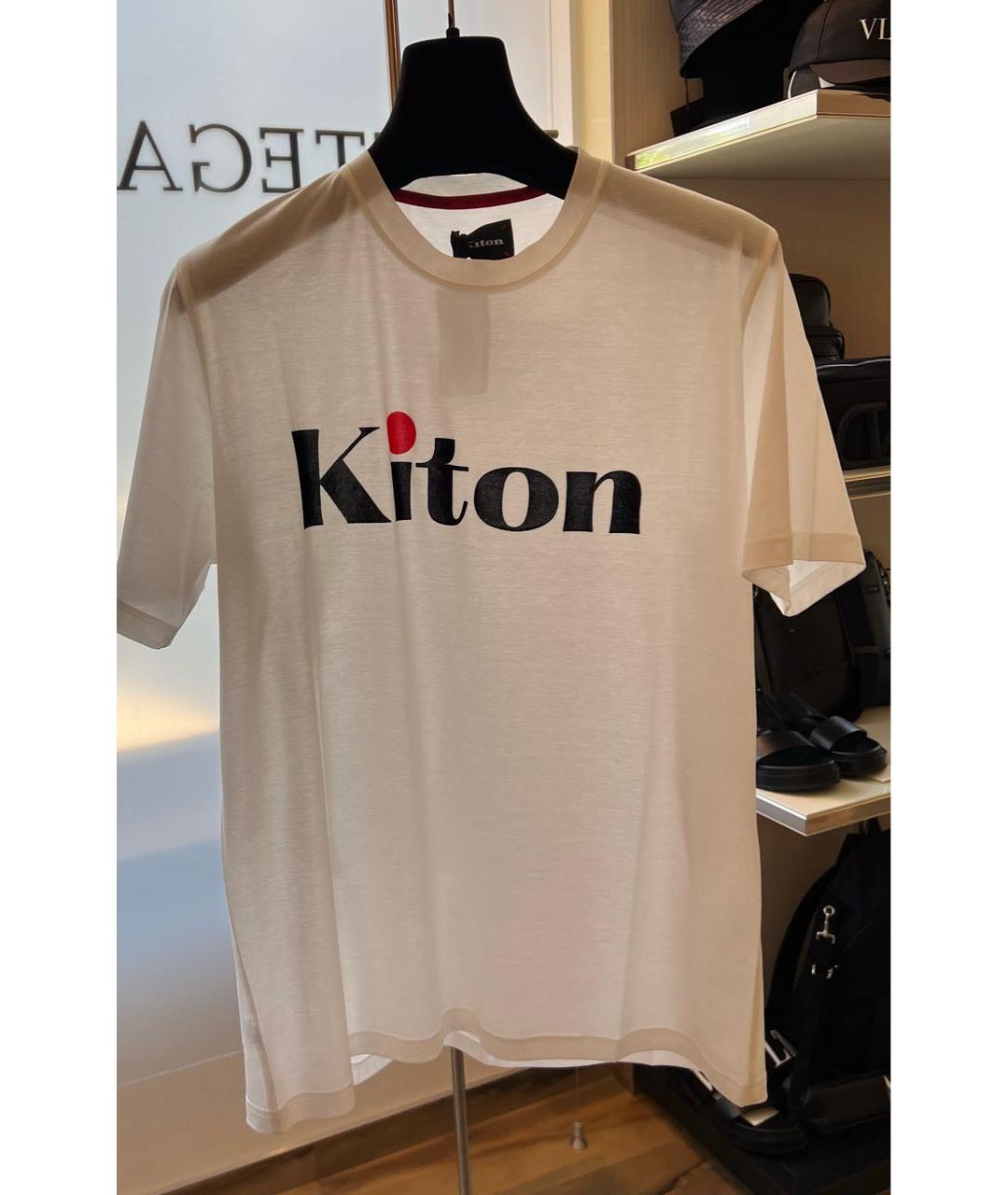 KITON Белая хлопковая футболка, фото 5