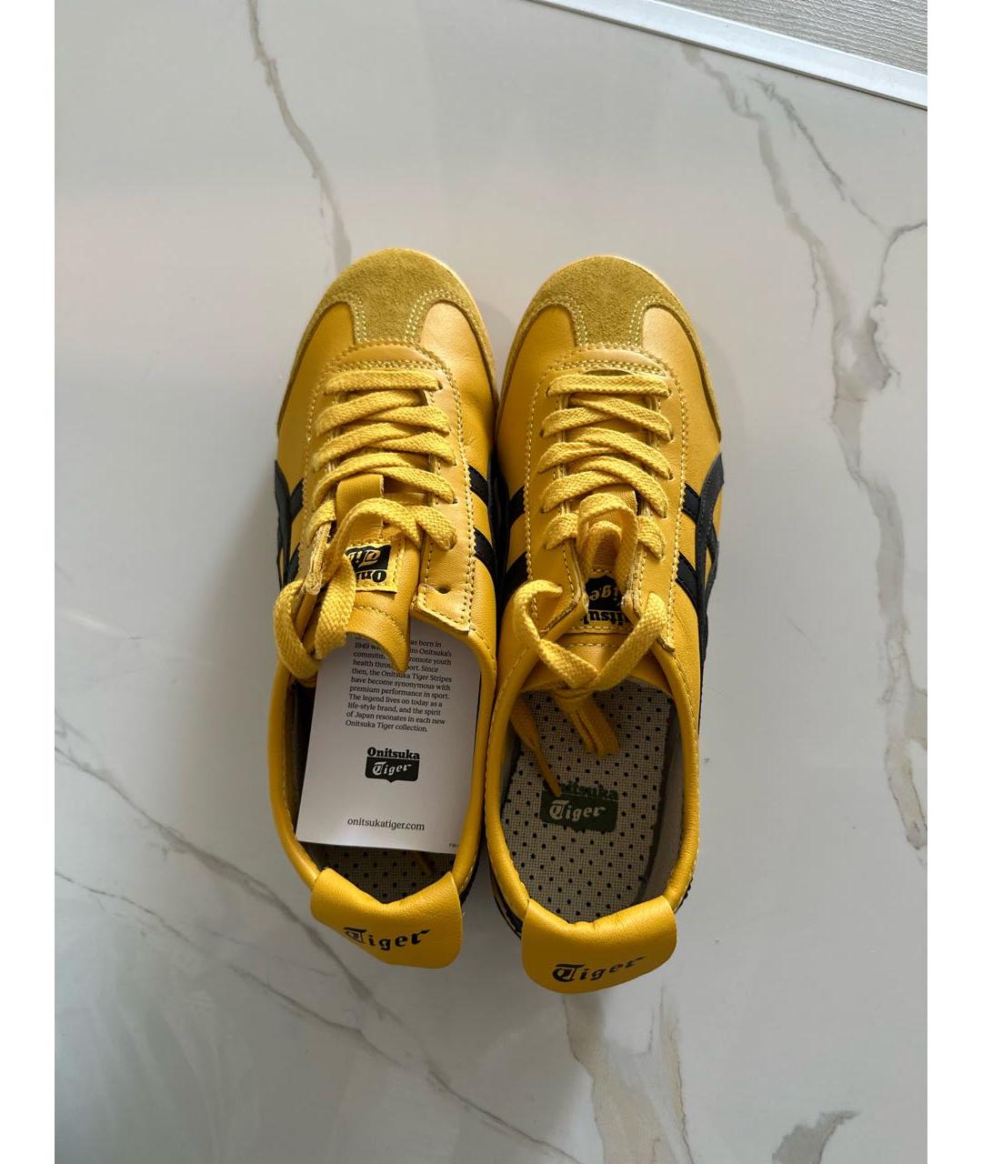 ASICS Желтые кожаные кеды, фото 6