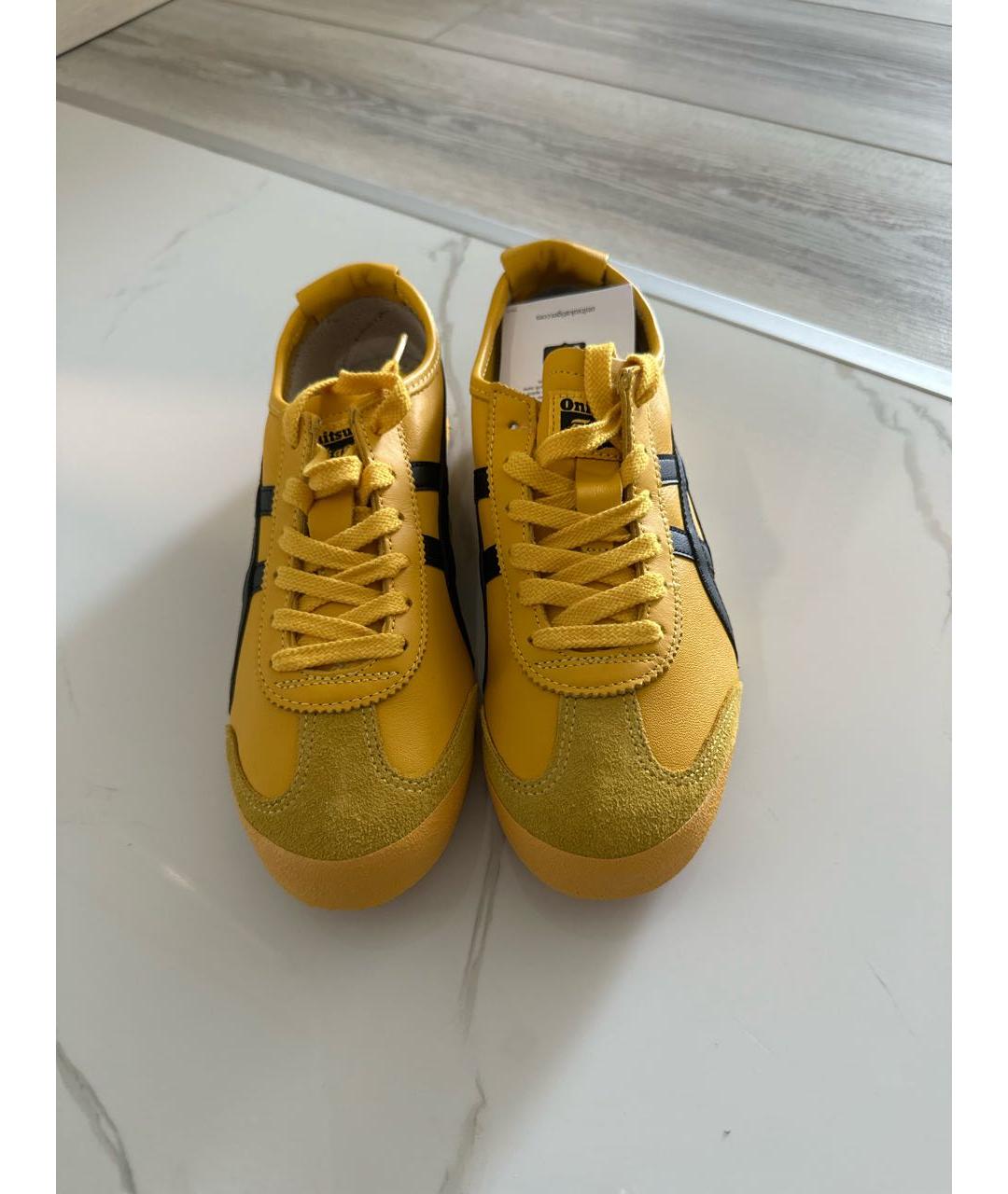 ASICS Желтые кожаные кеды, фото 5