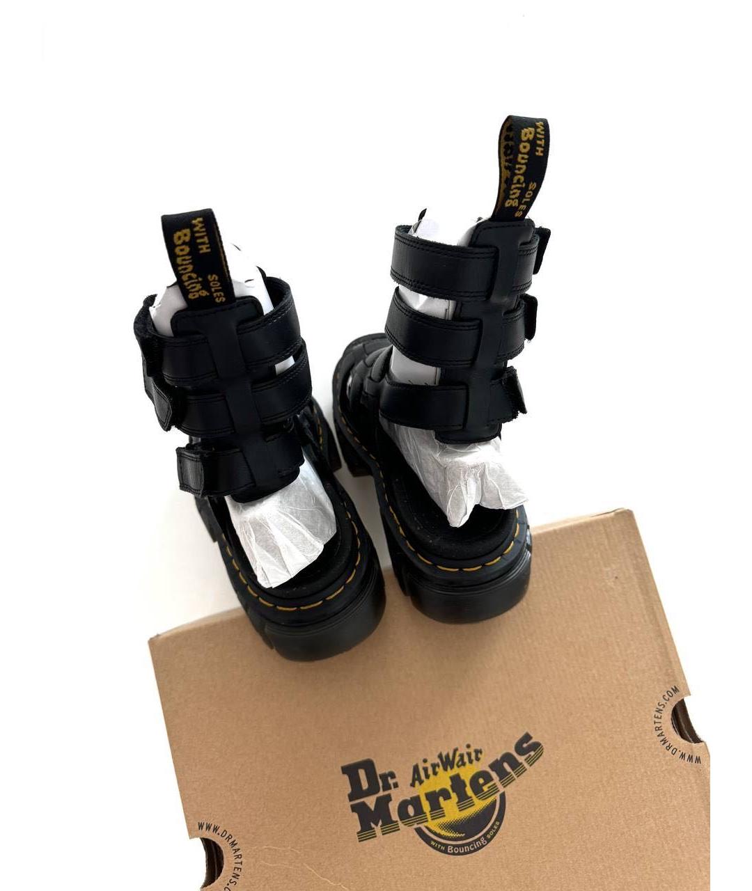 DR. MARTENS Черные кожаные босоножки, фото 6