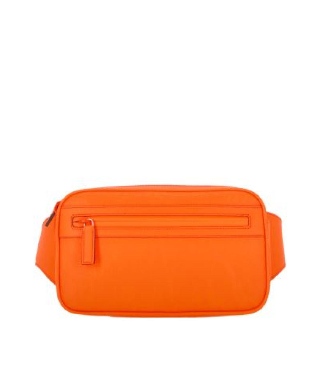 GUCCI Оранжевая кожаная поясная сумка, фото 1