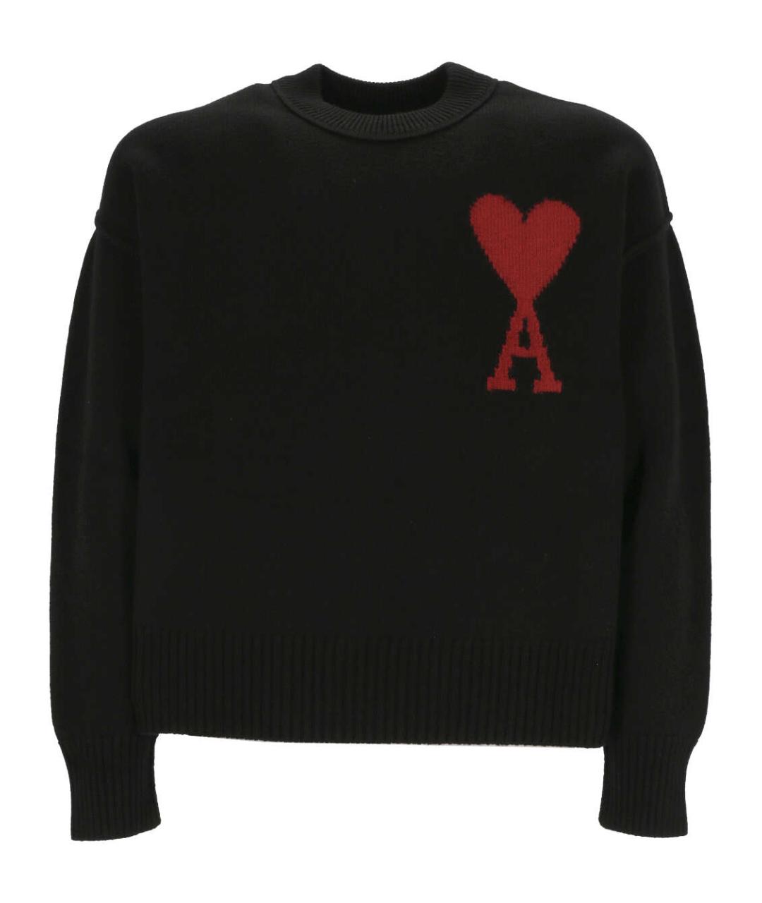 AMI Черный шерстяной джемпер / свитер, фото 1