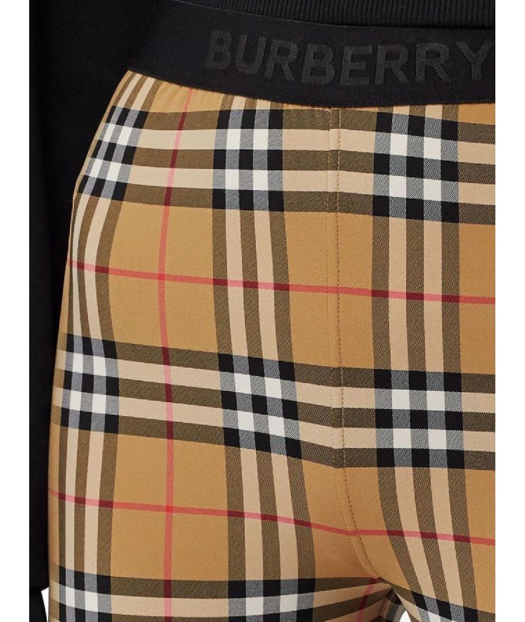 BURBERRY Бежевые полиамидовые леггинсы и велосипедки, фото 2