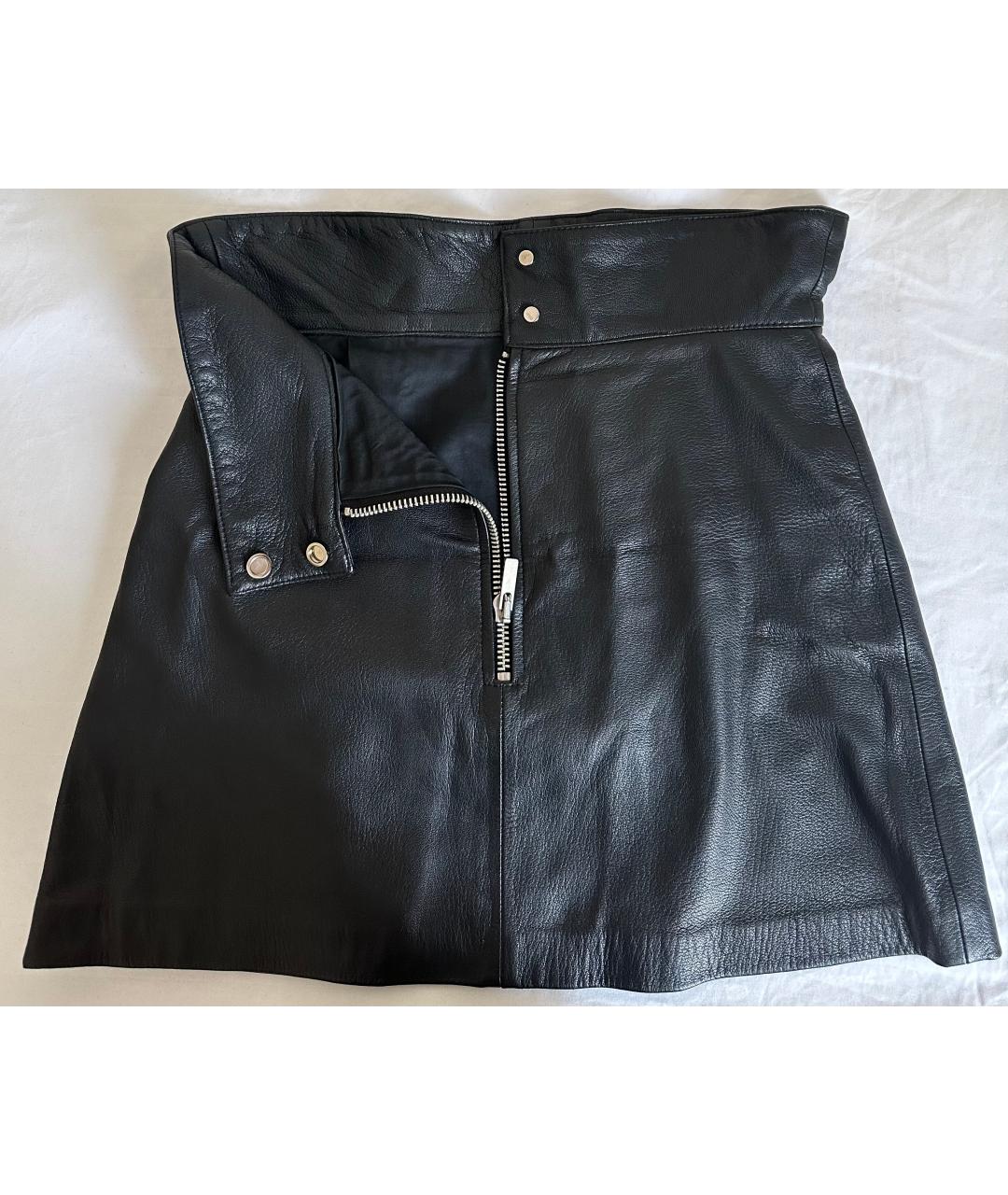 CHRISTIAN DIOR PRE-OWNED Черная кожаная юбка мини, фото 2